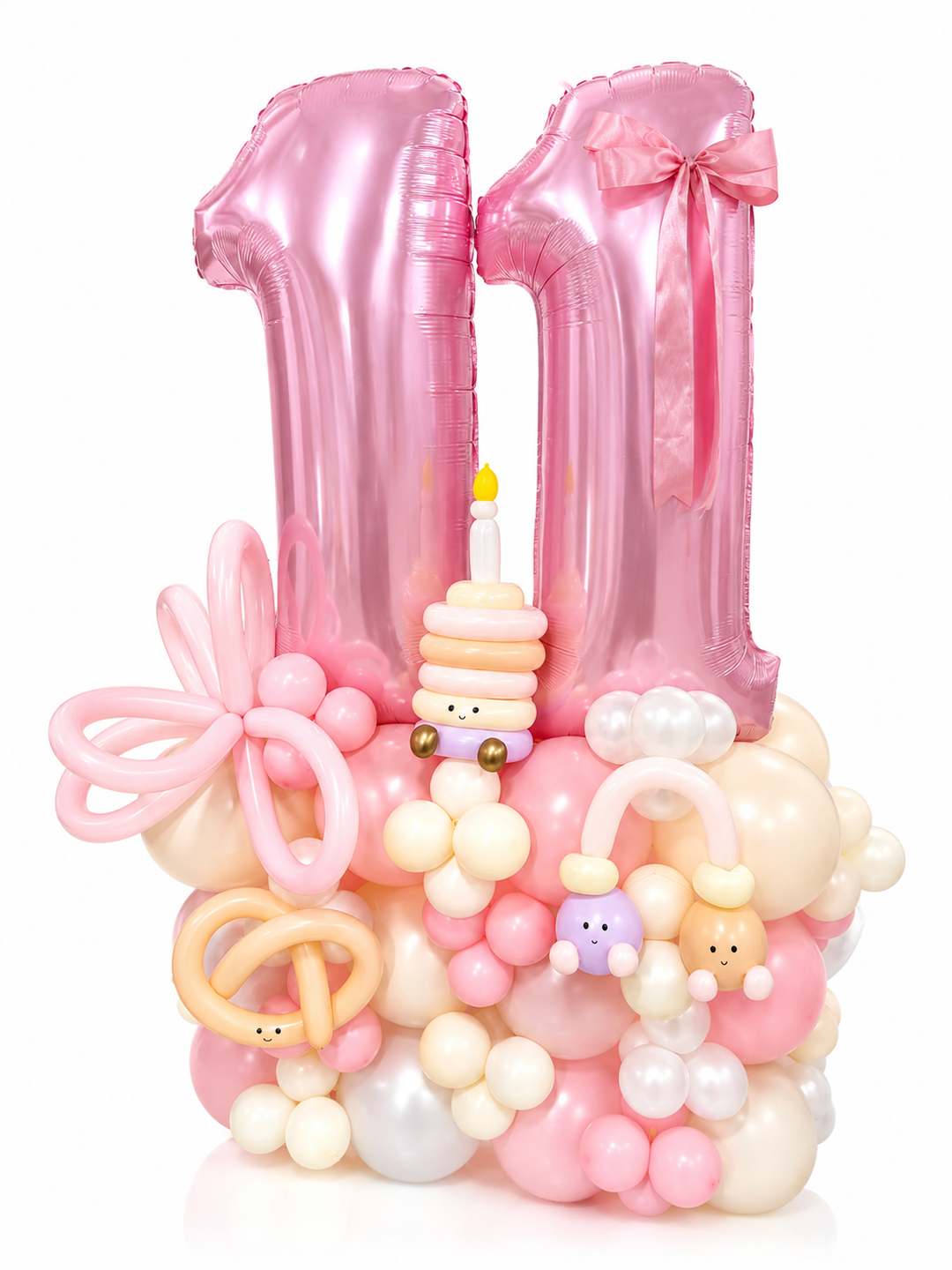 Jelly Cat Two Number balloon stand with custom message