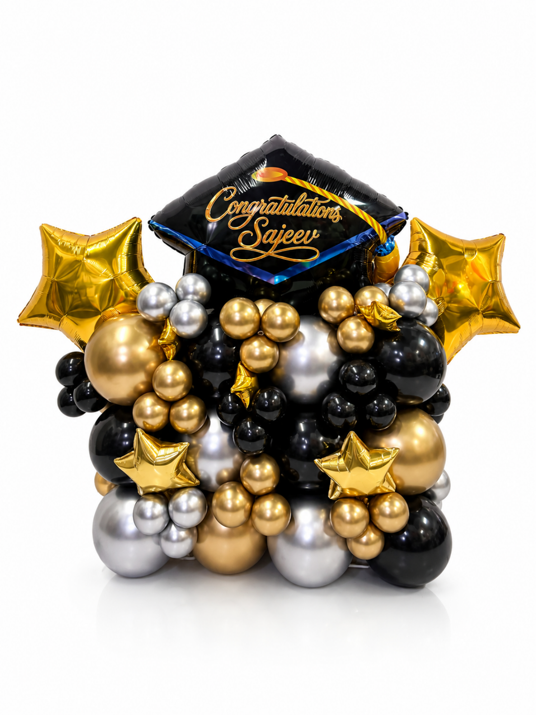 Graduation 2026 Balloon Cluster Stand *ADD CUSTOM MESSAGE TO GRAD CAP*