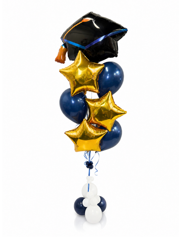 Graduation Cap balloon with star foils (quantity 1)