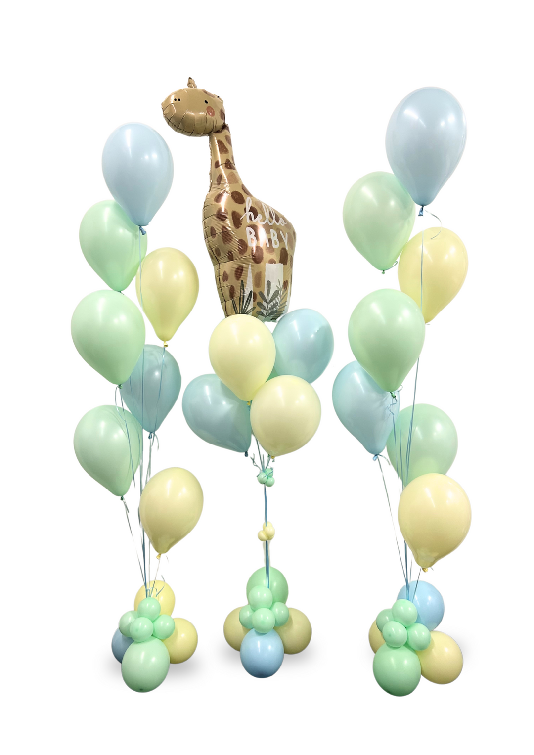 Hello baby giraffe balloon package