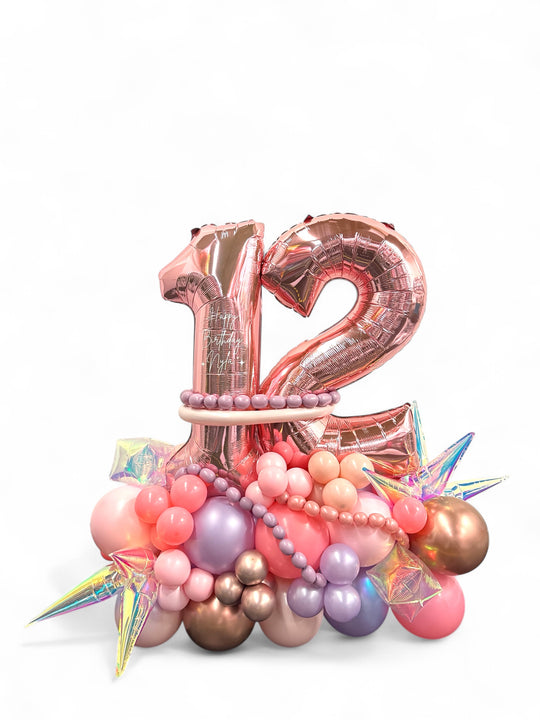 Two Number on Air-filled balloon stand