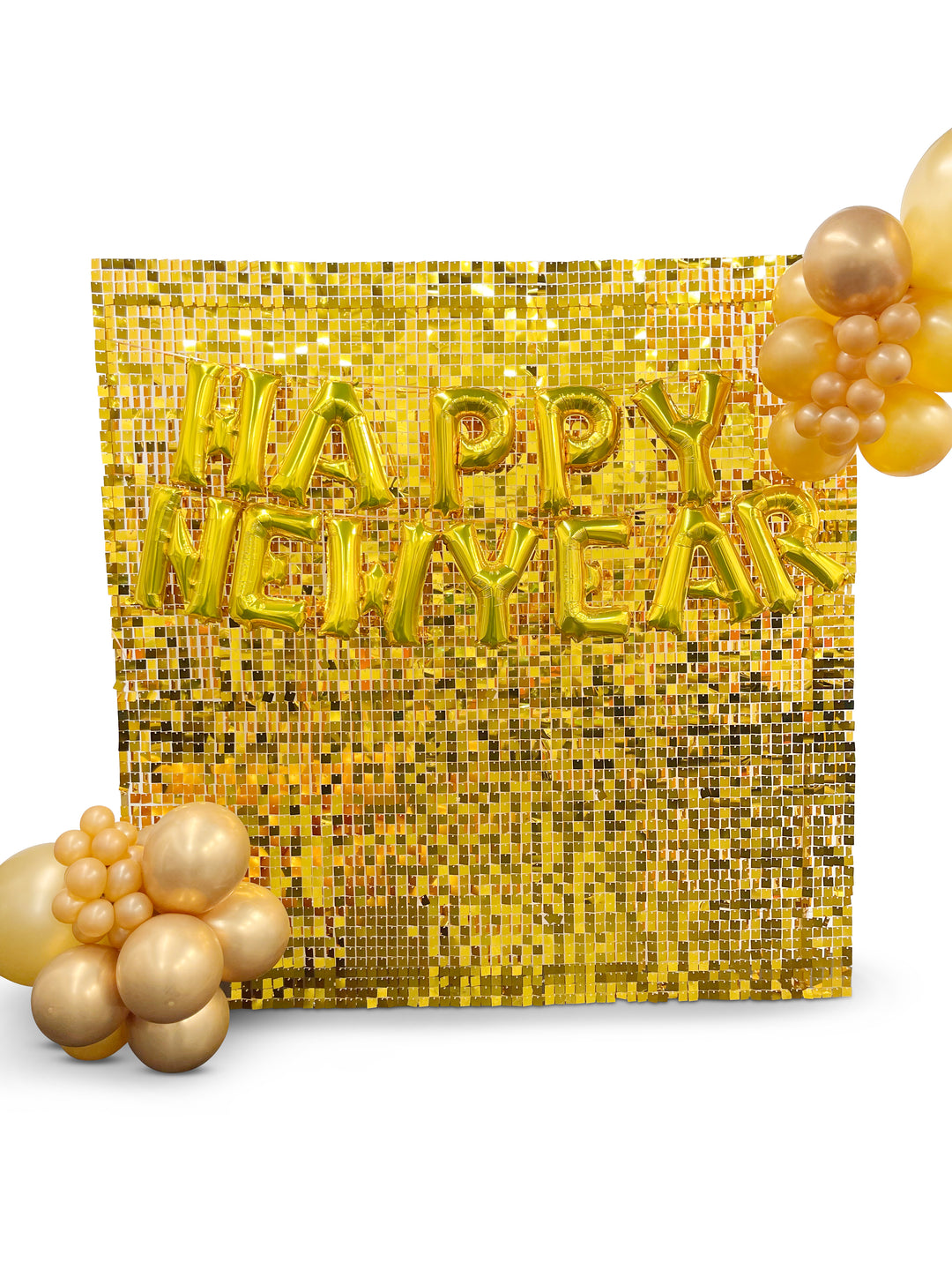Happy New Year Gold shimmer panel backdrop 8x8