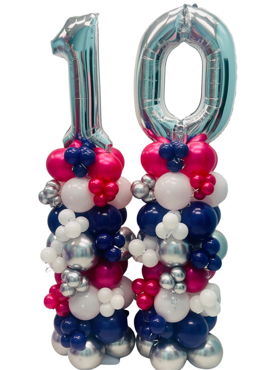 5ft AIR FILLED NUMBER BALLOON STANDS (sold individually)