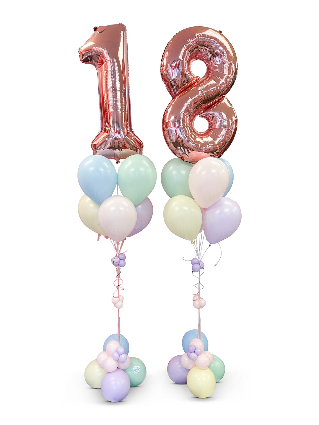 Number Balloon bouquet with bubble cluster weight (qty 1)