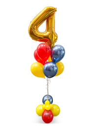 Number Balloon bouquet with bubble cluster (qty 1)