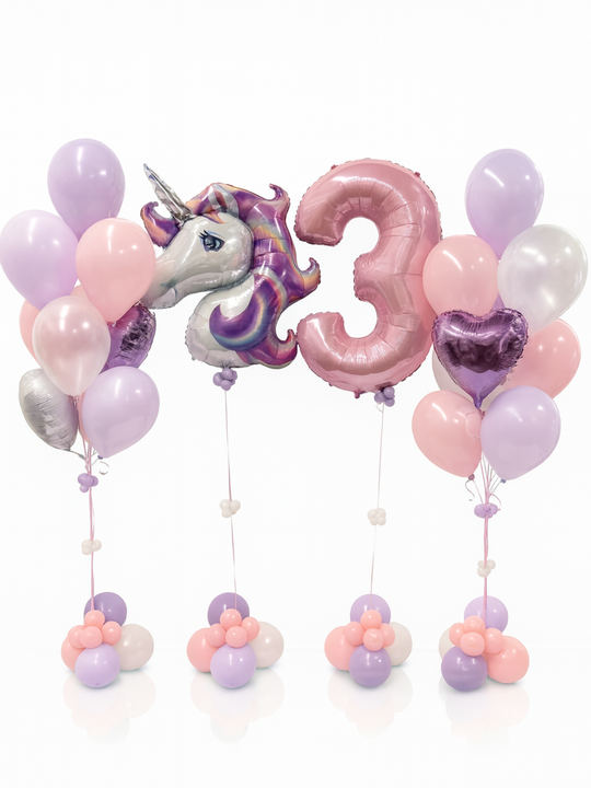 Jumbo Unicorn Birthday Balloon Package