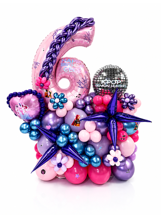 K-Pop_demon_hunter_theme_custom_balloon_cluster_stand