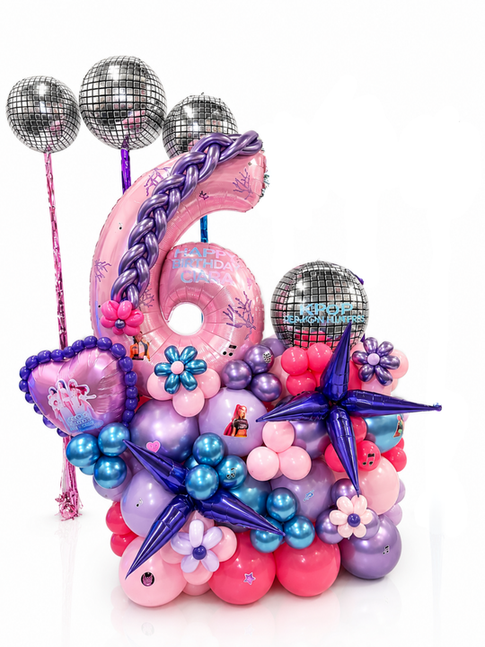 K-Pop demon hunter theme custom balloon cluster stand
