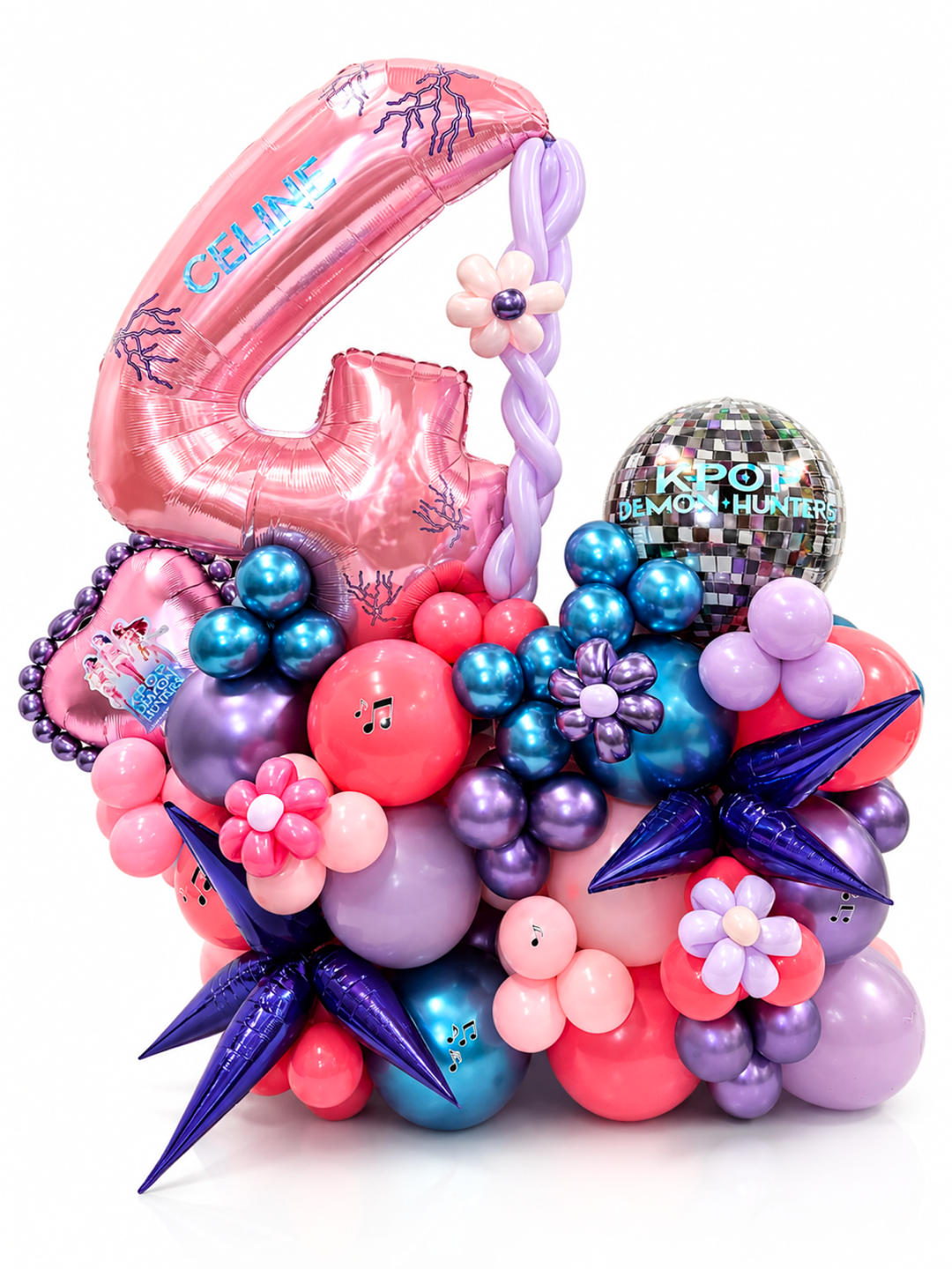 K-Pop_demon_hunter_theme_custom_balloon_cluster_stand