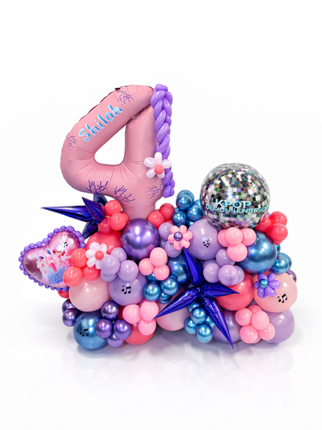 K-Pop demon hunter theme custom balloon cluster stand