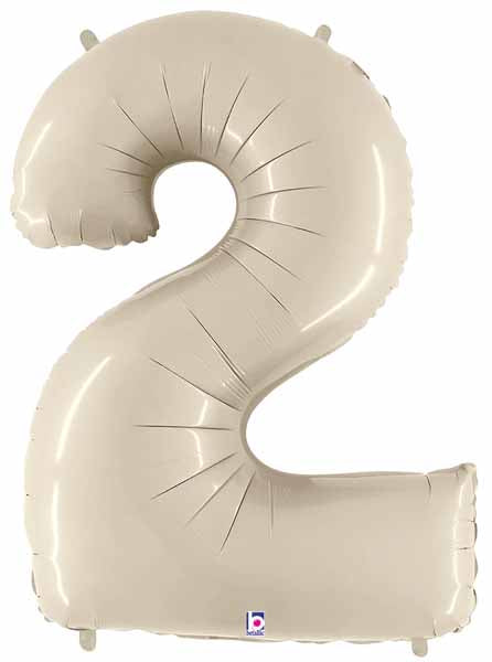 (Uninflate) Sand White Foil Numbers 34" (Betallic)