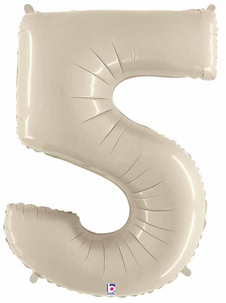 (Uninflate) Sand White Foil Numbers 34" (Betallic)