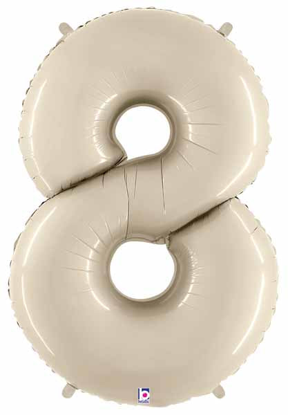 (Uninflate) Sand White Foil Numbers 34" (Betallic)