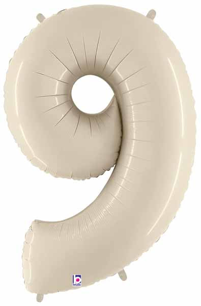 (Uninflate) Sand White Foil Numbers 34" (Betallic)