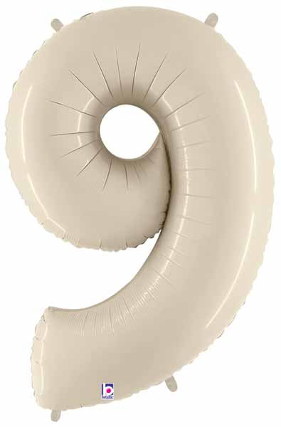 (Uninflated) Sand White Foil Numbers 34" (Betallic)