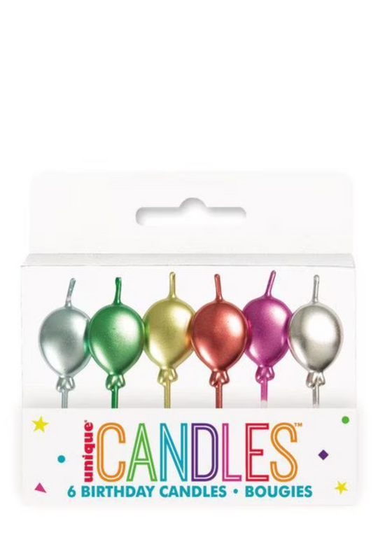 Assorted Metallic Balloon Candles