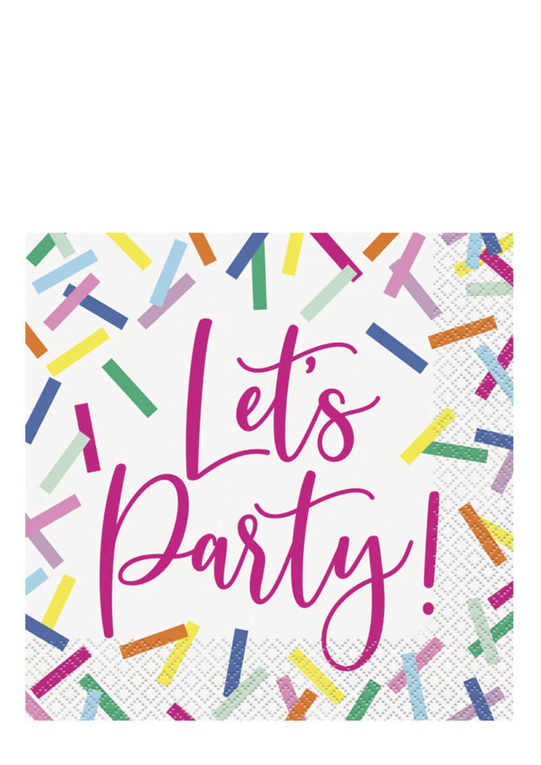 Pink Sprinkles "Let's Party" Napkins 16ct