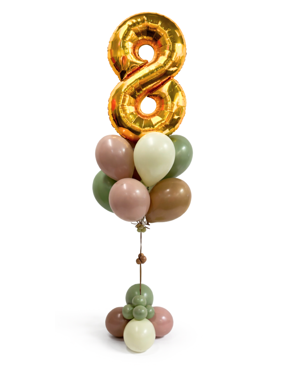 Number Balloon bouquet with bubble cluster (qty 1)