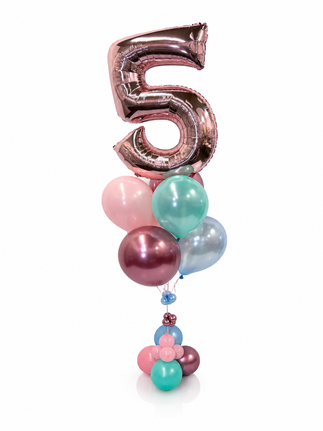 Number Balloon bouquet with bubble cluster (qty 1)