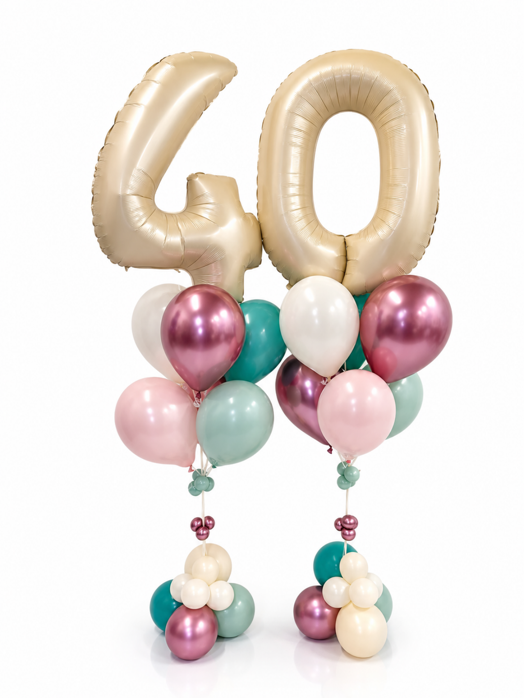 Number Balloon bouquet with bubble cluster (qty 1)