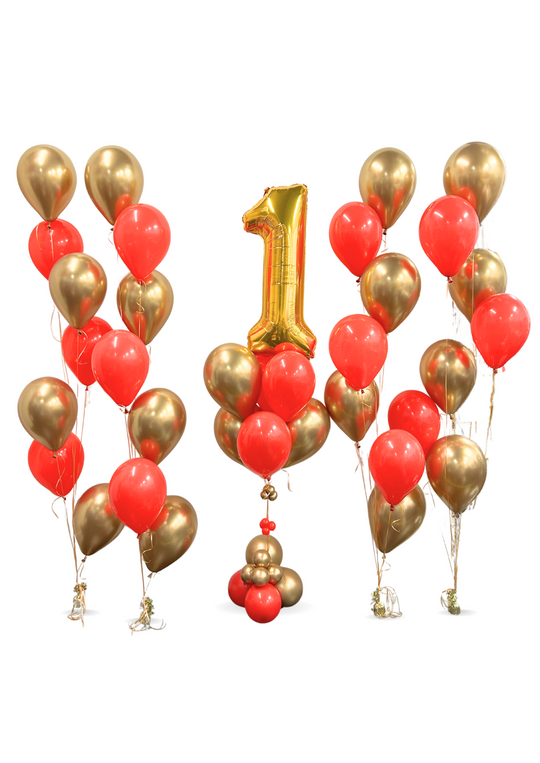 Number Balloon with cascading balloon package