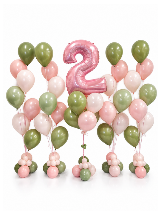 Number Balloon with cascading balloon package