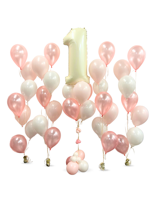 Number Balloon with cascading balloon package