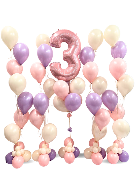 Number Balloon with cascading balloon package