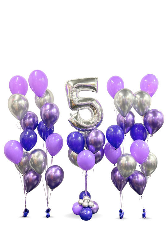 Number Balloon with cascading balloon package