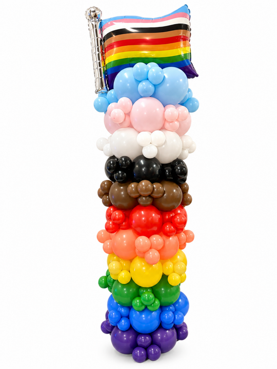 Pride Balloon Column With Flag and custom message option
