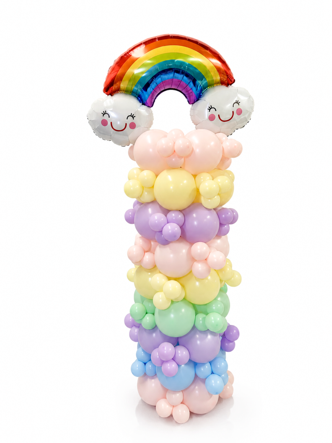 Rainbow balloon column