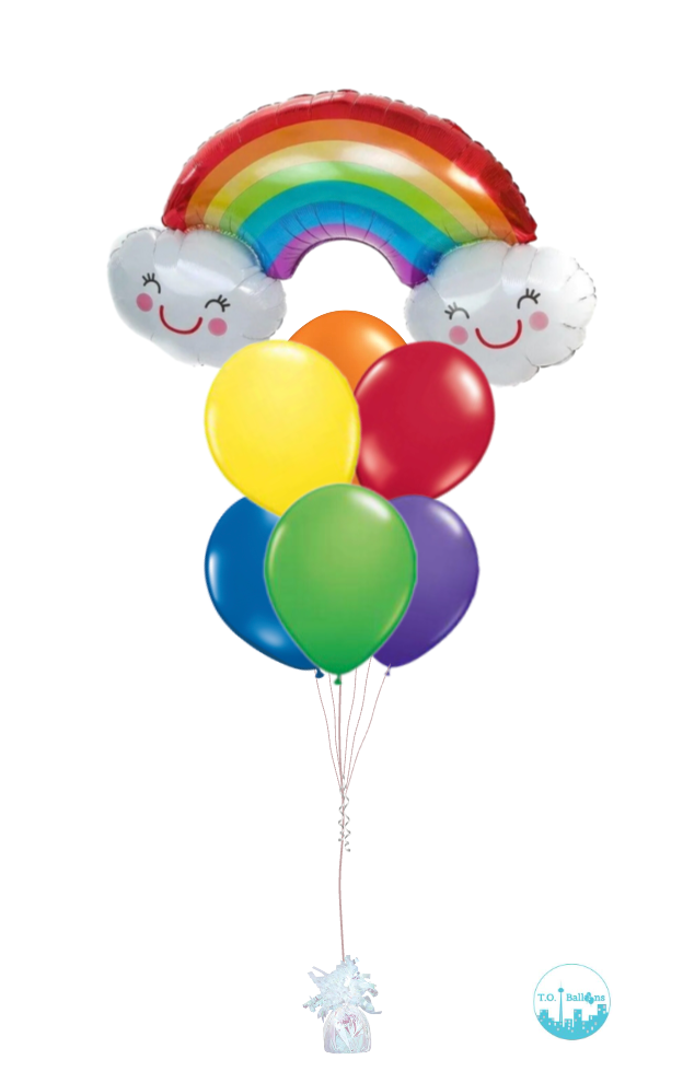 Happy Rainbow Balloons Bouquet