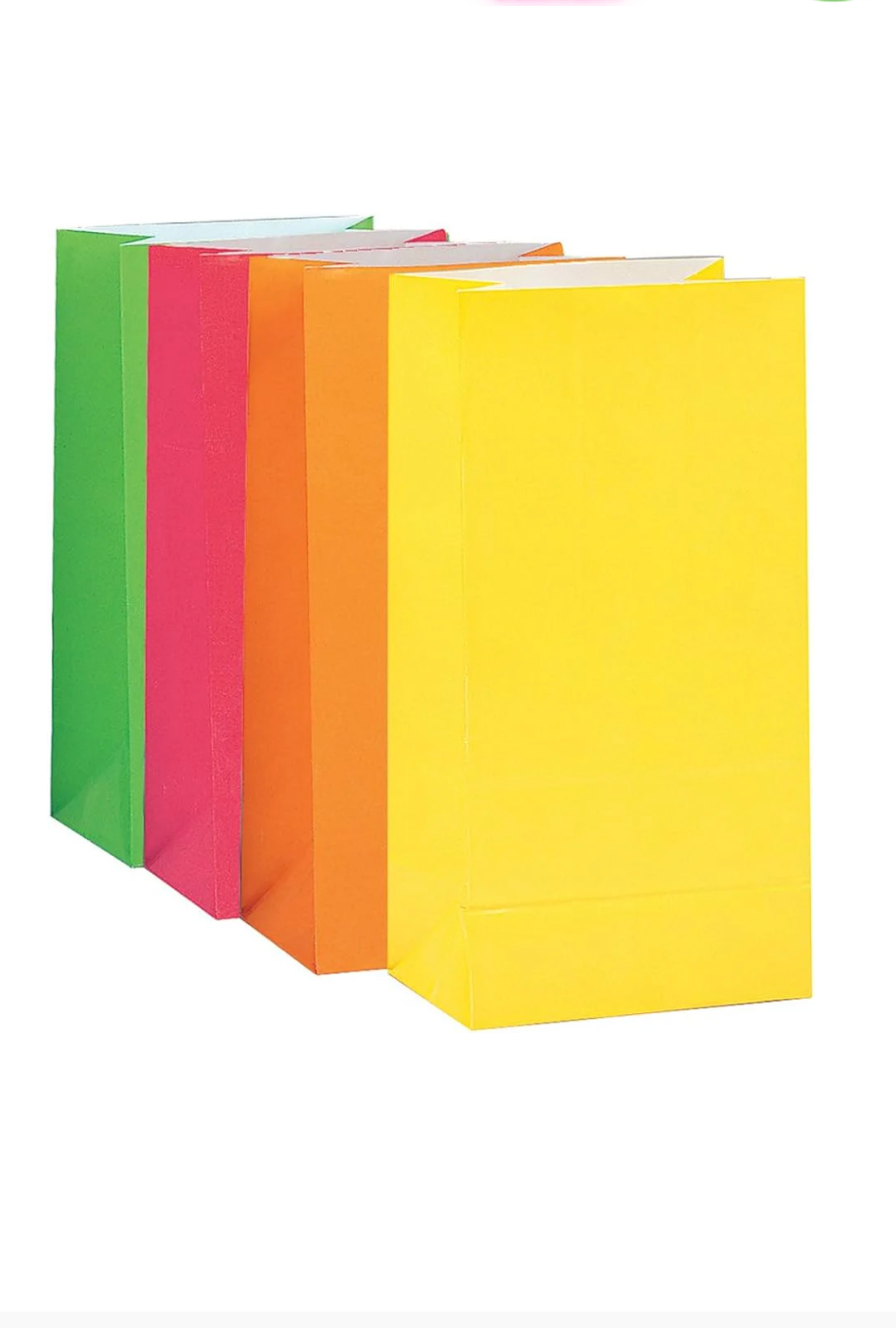 Neon Assorted Paper Party Bags 10ct