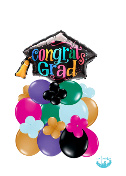 BRIGHT GRAD CAP BALLOON STAND