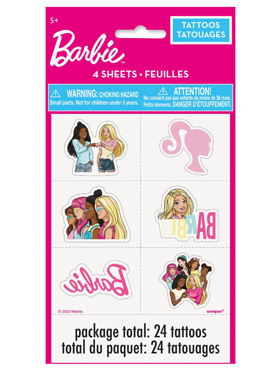 Barbie Tattoo Sheets 24ct