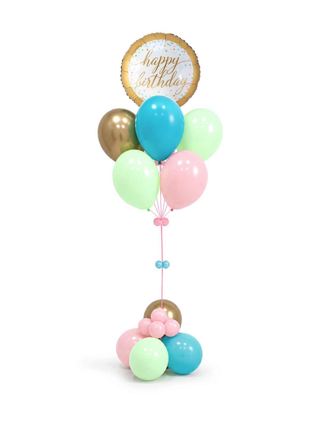 Small foil happy birthday balloon bouquet