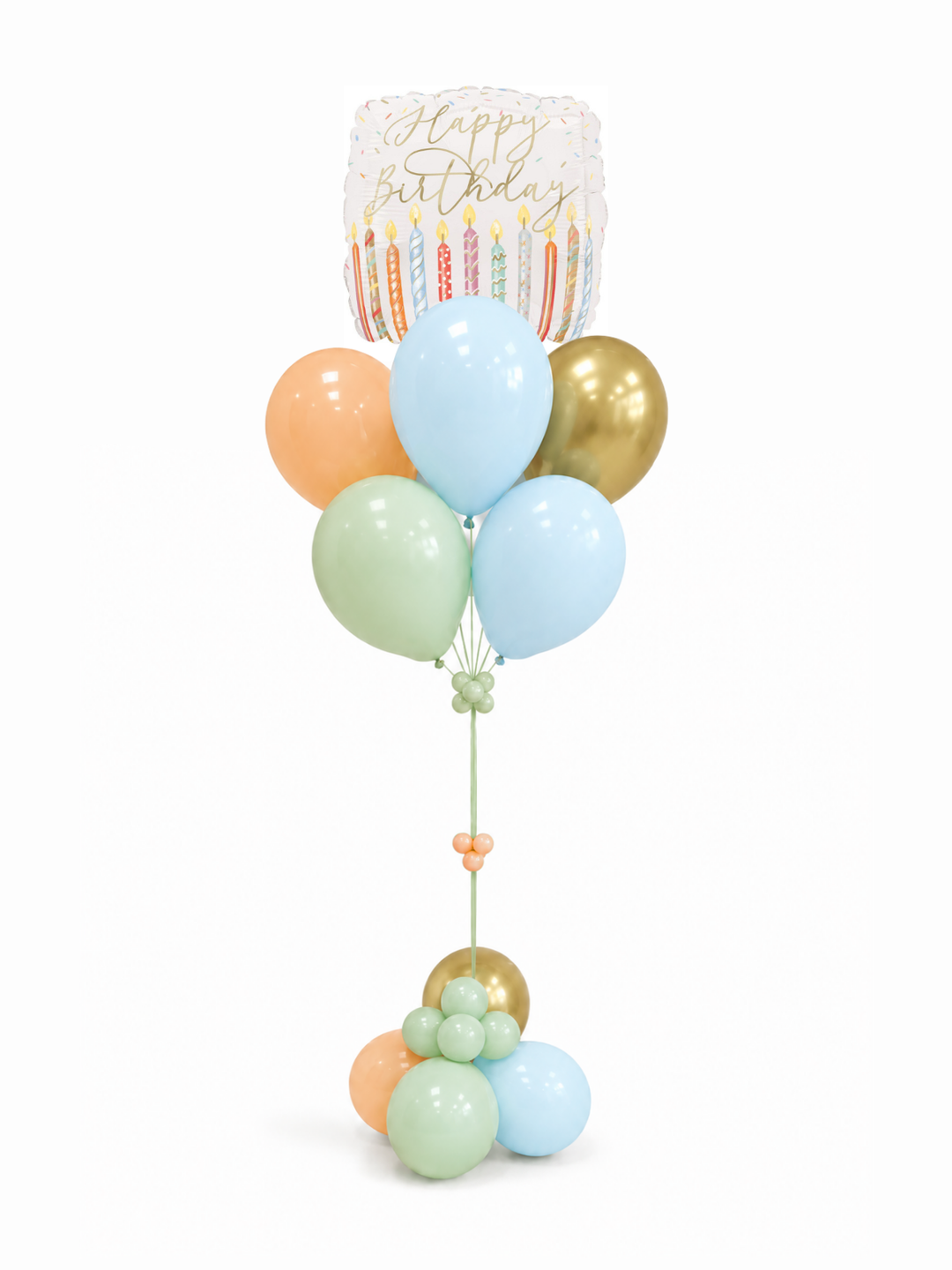 Small foil happy birthday balloon bouquet