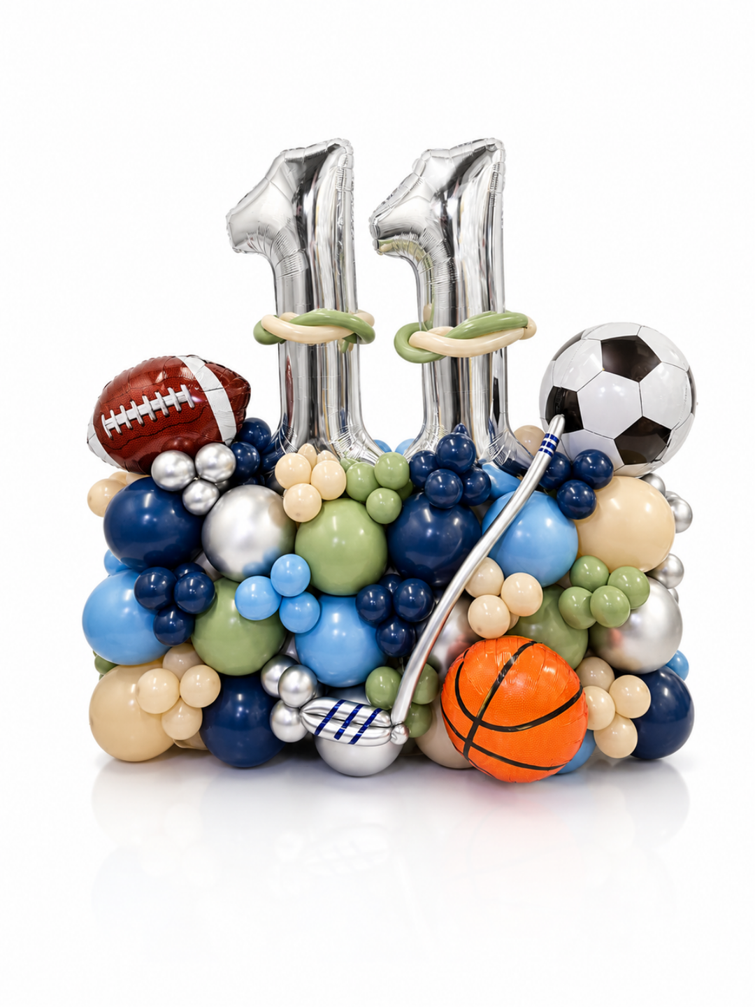 Sports theme balloon number stand ( Soccer, Baseball, Football, Basketball, Hockey) (Copy)