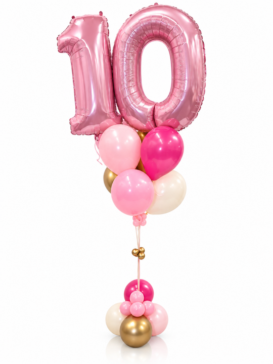Two Number Balloon bouquet with bubble cluster (qty 1)