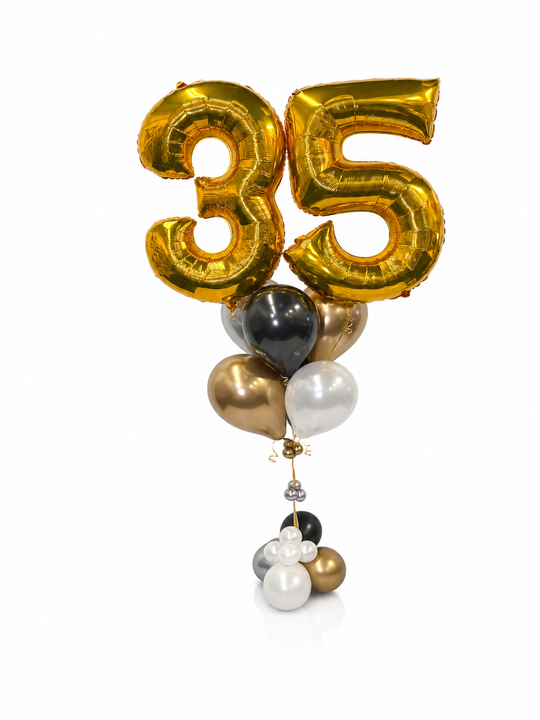 Two Number Balloon bouquet with bubble cluster (qty 1)