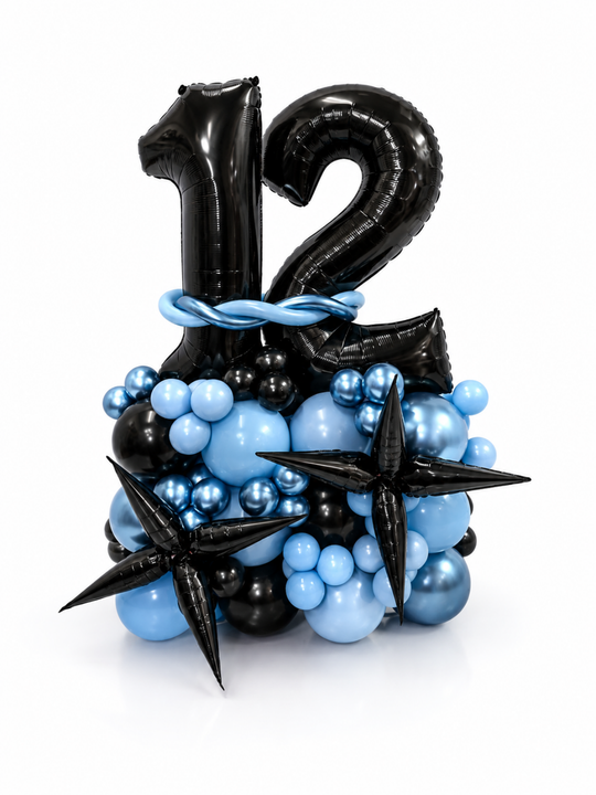 Two_Number_on_Air-filled_balloon_stand_optional_custom_message