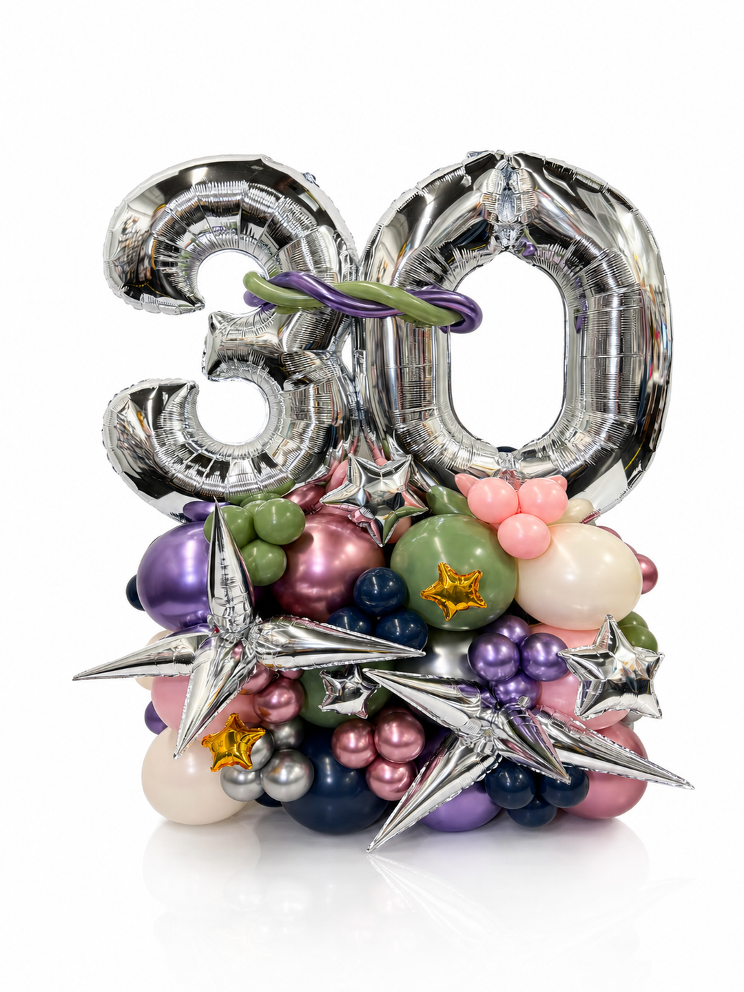 Two Number on Air-filled balloon stand (optional custom message)