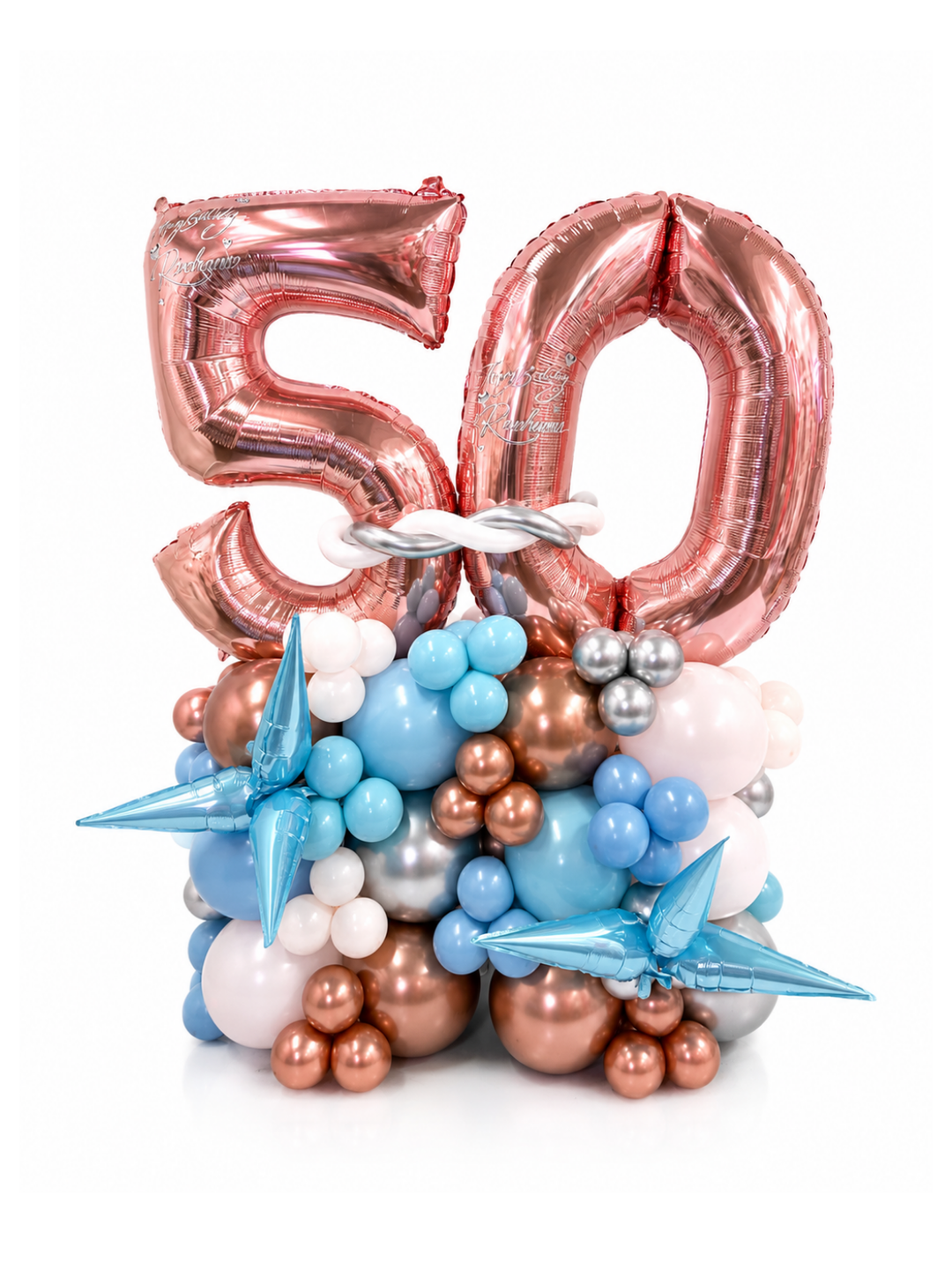 Two_Number_on_Air-filled_balloon_stand_optional_custom_message