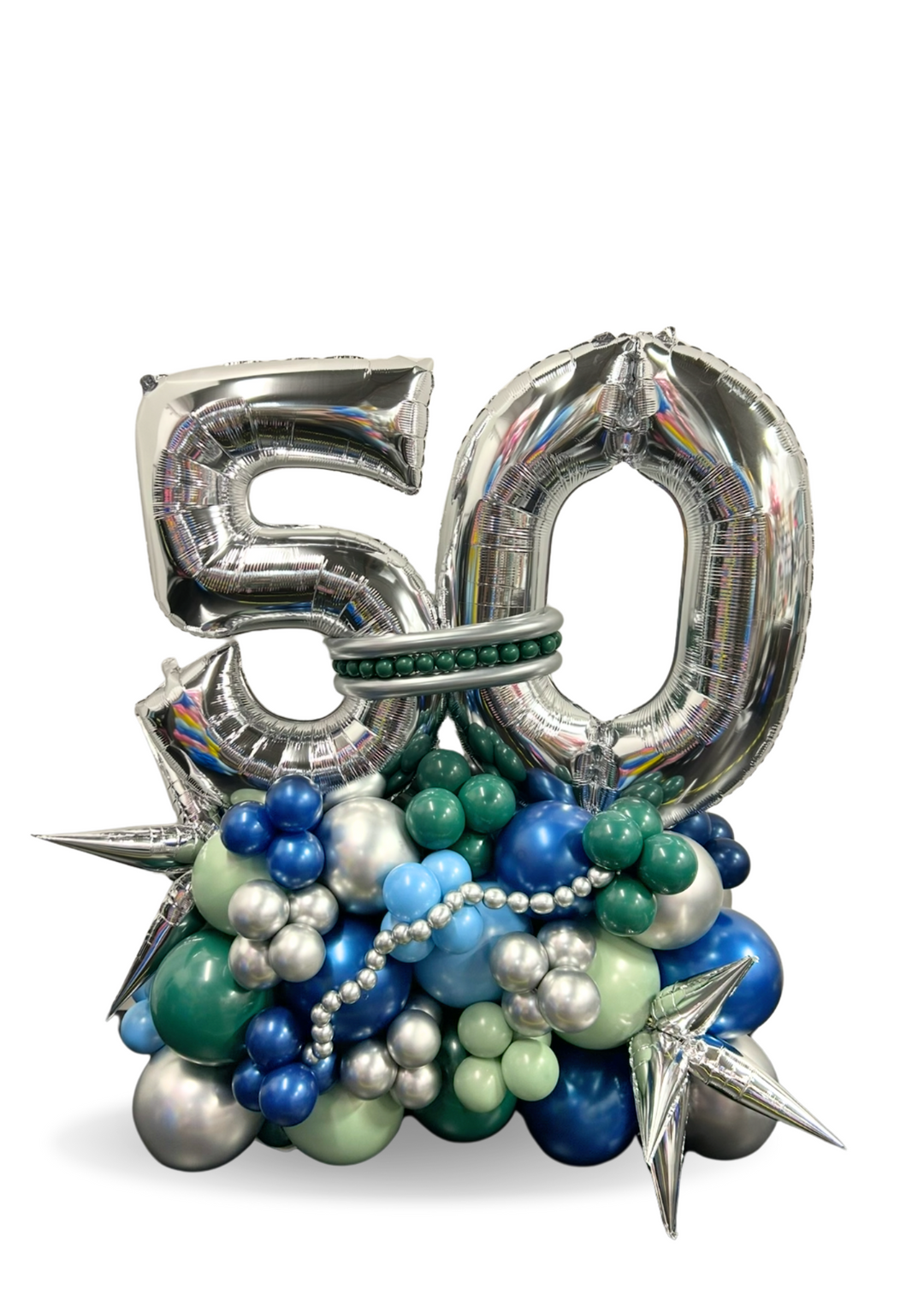 Two Number on Air-filled balloon stand (optional custom message)
