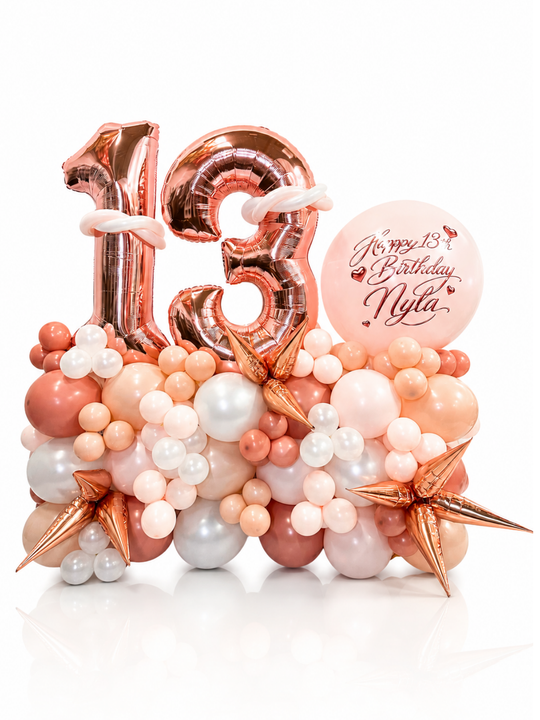 Two_Number_on_Air-filled_balloon_stand_with_custom_message