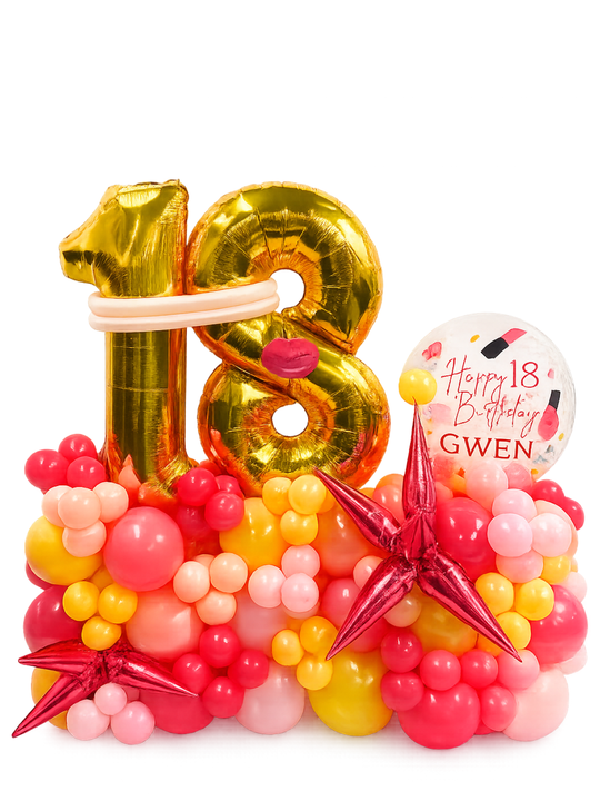 Two_Number_on_Air-filled_balloon_stand_with_custom_message
