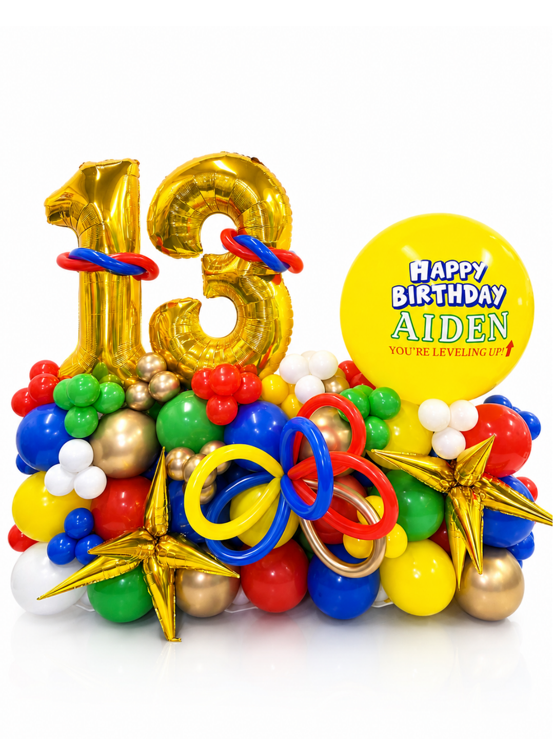 Two_Number_on_Air-filled_balloon_stand_with_custom_message