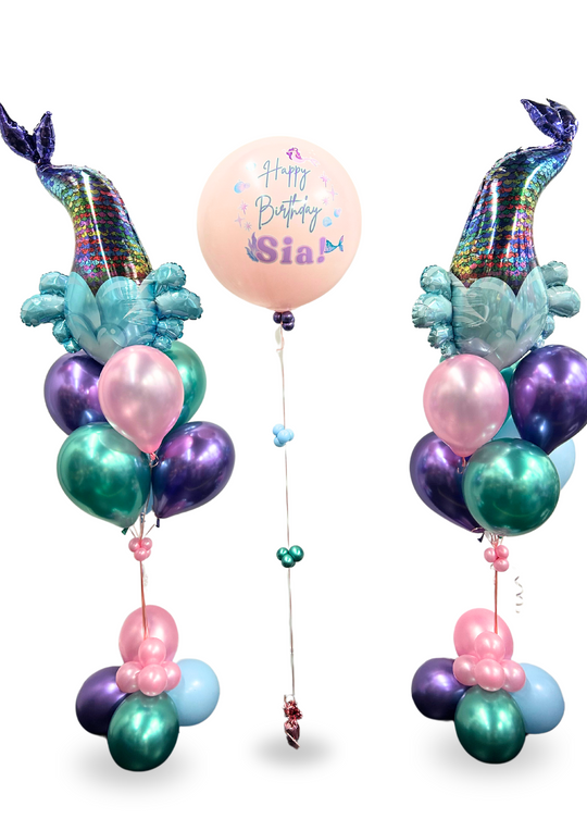 Custom Mermaid Birthday Balloon Package