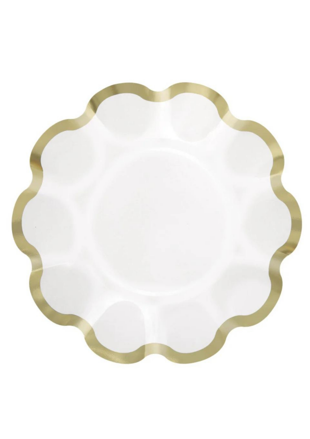Garden Party White & Gold Ruffle Edge Plates 8ct