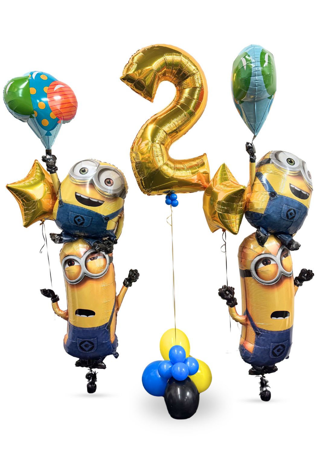 Minions holding balloons